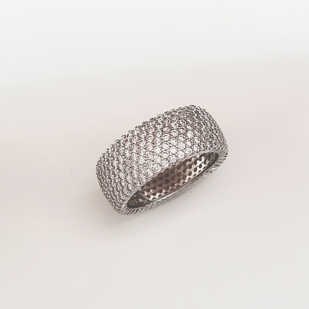 925 Sterling Silver Diamond  Eternity Ring - Picture 5 of 16